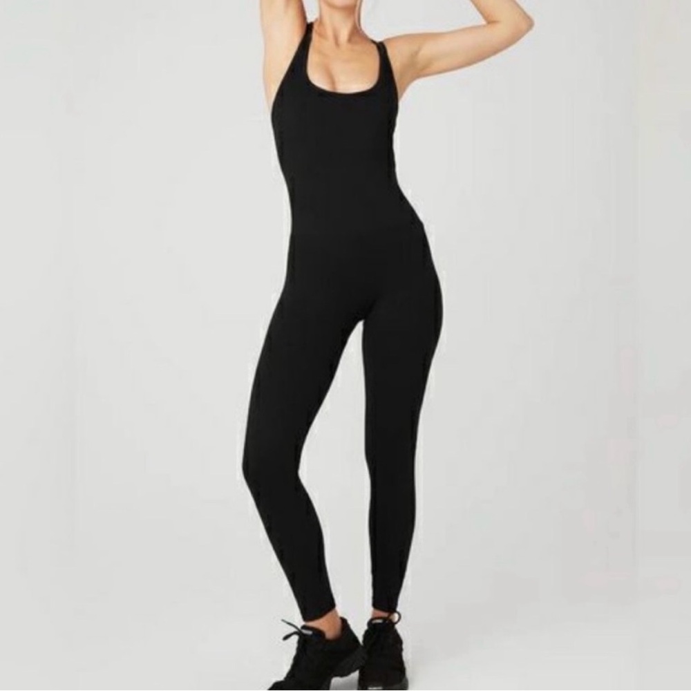ALO Yoga Black Seamless Cable Knit Onesie